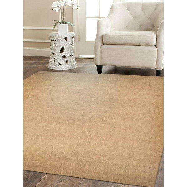 Glitzy Rugs 3 x 5 ft. Hand Knotted Gabbeh Wool Area Rug, Solid Beige UBSL00111L0001A1